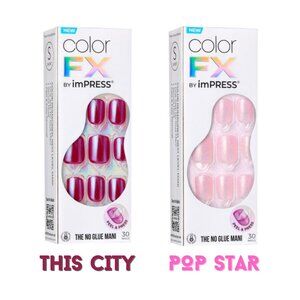 PICK ONE KISS imPRESS ColorFX Press On Nails - Various Pink and Red NWT